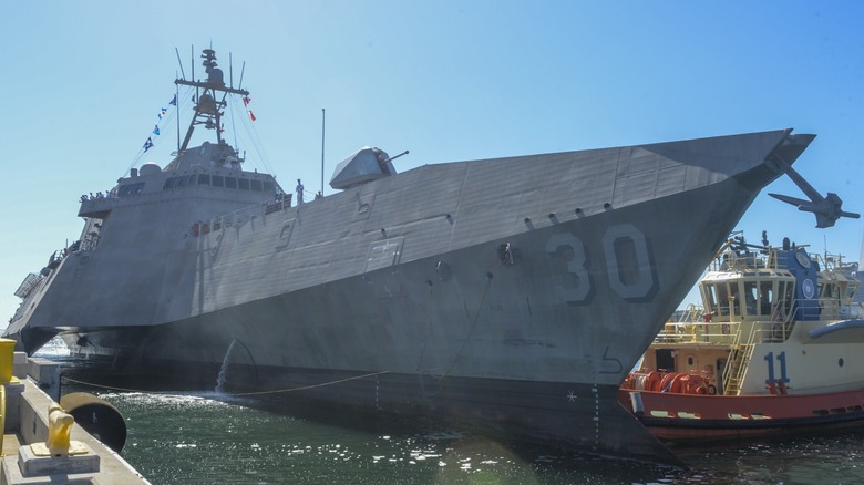 USS Canberra docked in San Diego