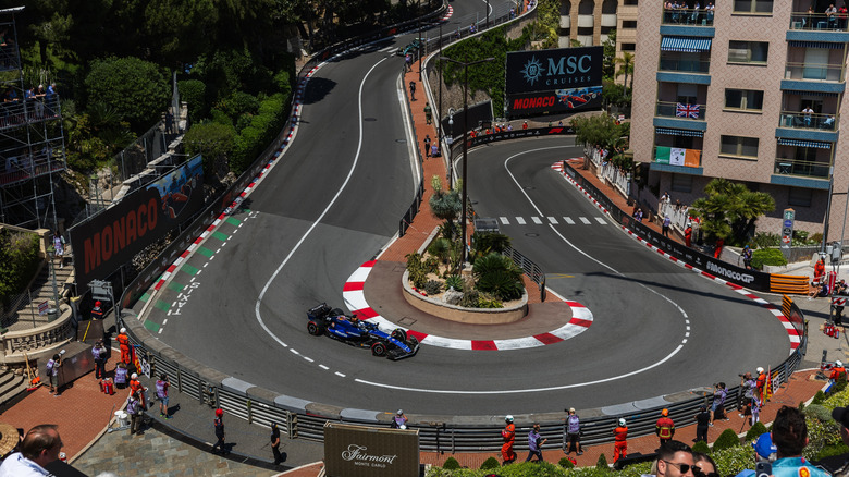 A shot of Alex Albon driving in the Monaco Grand Prix