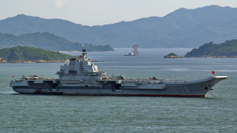 Chinese carrier the Liaoning visiting Hong Kong