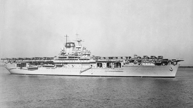 USS Wasp pictured at sea in 1940