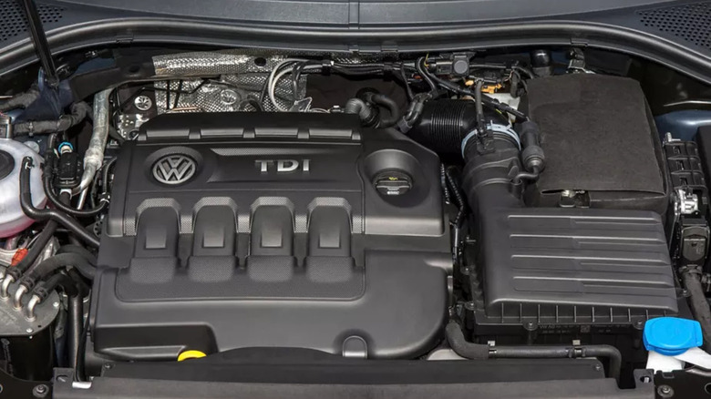Volkswagen engine inside a car