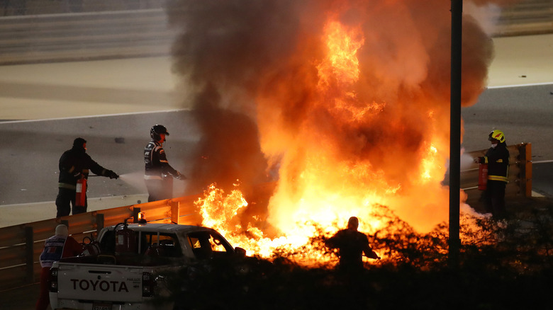 Grosjean Crash