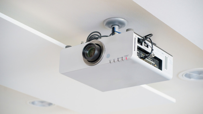 projector mounted to the ceiling