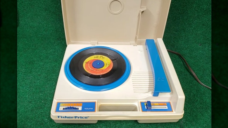 Fisher-Price Phonograph on a green background