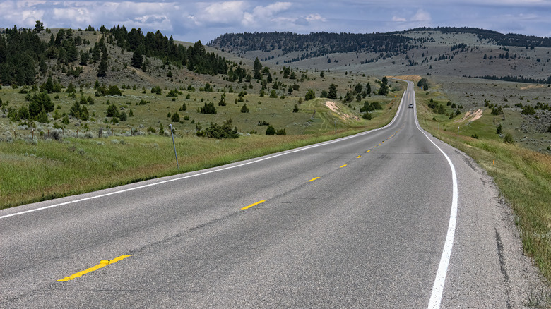 An open road in Montana