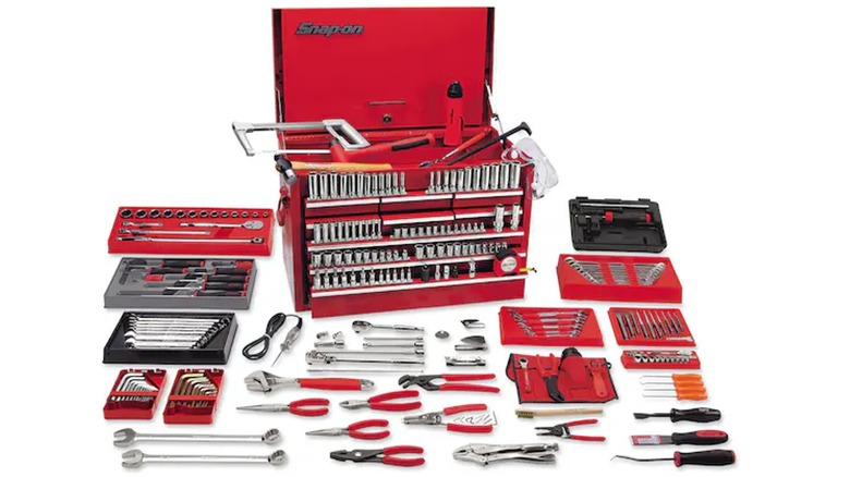 Snap On Toolbox surrounded by tools