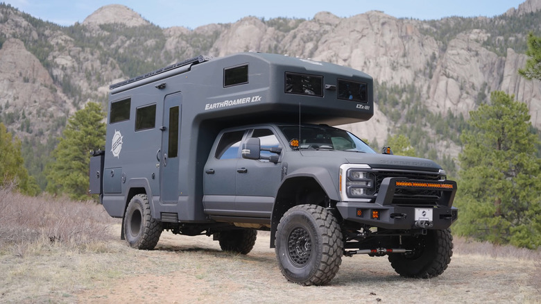 A matte gray 2025 EarthRoamer LTx parked