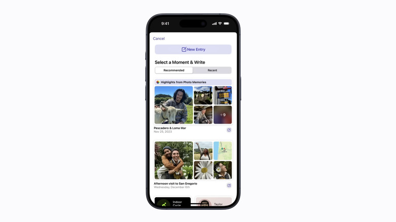 Journal app main page