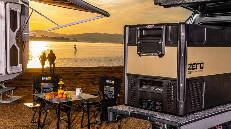 fridge freezer at camping site