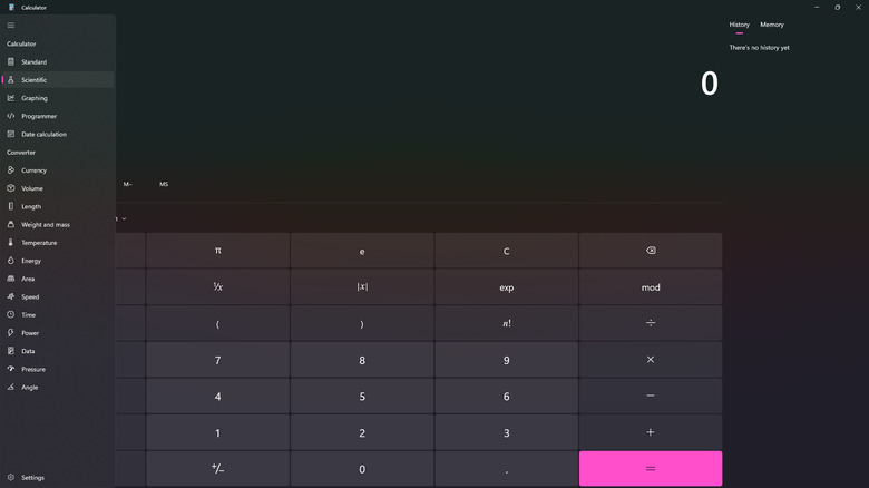 windows calculator modes