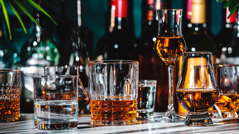 A collection of alcoholic drinks