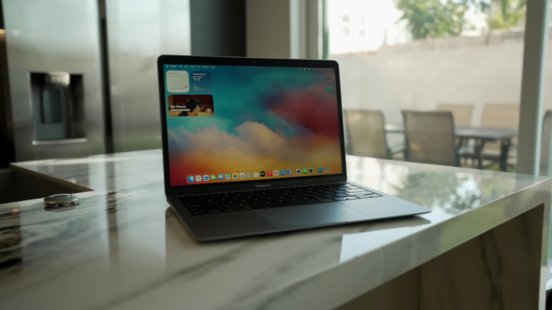 The M1 MacBook Air on a household countertop