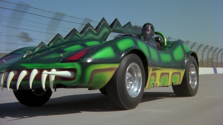 Frankenstein driving his car in Death Race 2000 (1975).