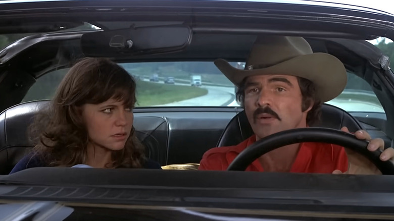 Carrie looking at Bandit in Smokey and the Bandit (1977).