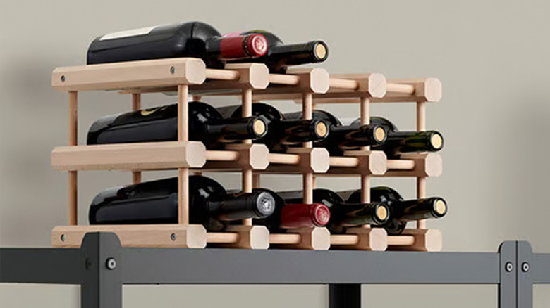 A wine rack being sold on Ikea as-is for a discount