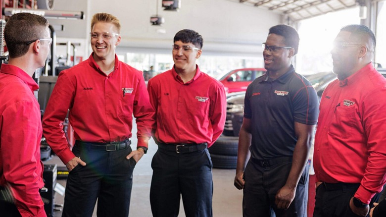 Discount Tire employees talking