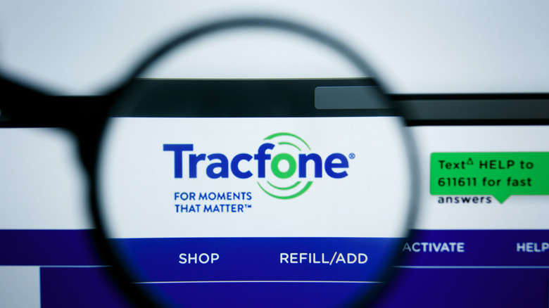 Tracfone logo on a website