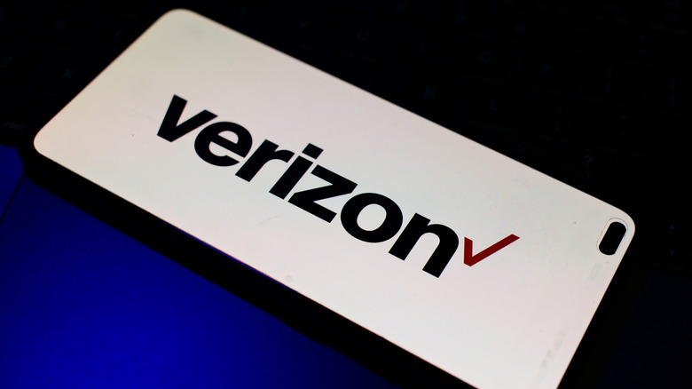 Verizon logo across a smartphone