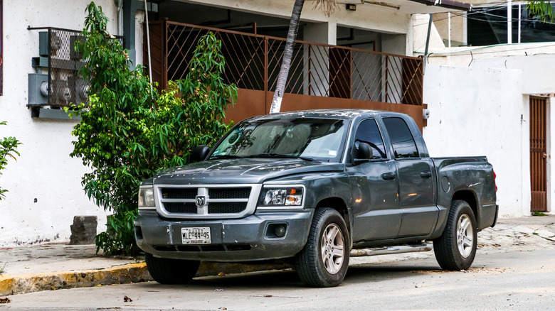 original dodge dakota on side of road