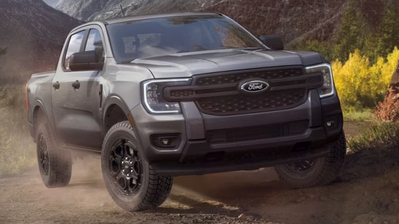 A 2026 Ford Ranger on a dusty road