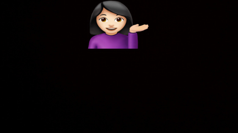 Person tilting hand up