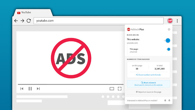 Adblock plus example in browser