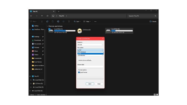 Format drive to exFAT