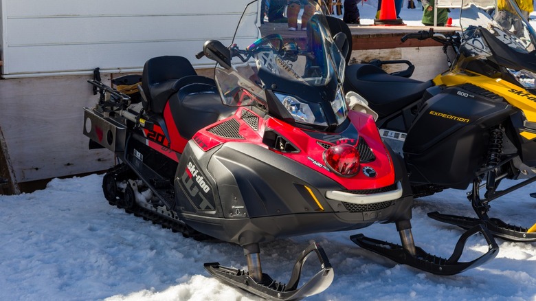 Ski-Doo snowmobile on display