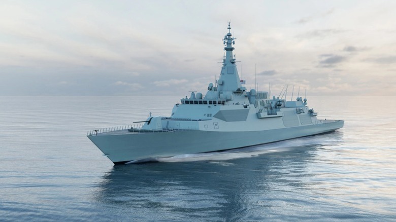 Artist's rendering of a Canadian River-class destroyer at sea
