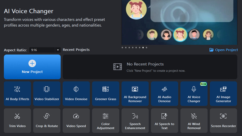 PowerDirector AI Voice Changer screen