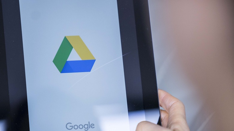 Google Drive logo on tablet