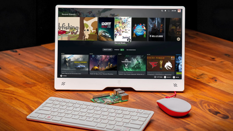 Raspberry Pi streaming PC games to a monitor, keyboard, and mouse on a desktop