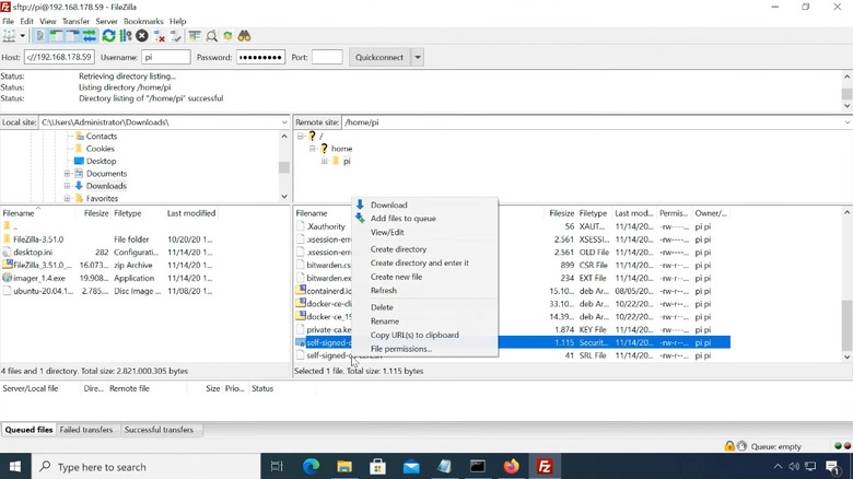 Connecting to Bitwarden server or FileZilla on Windows