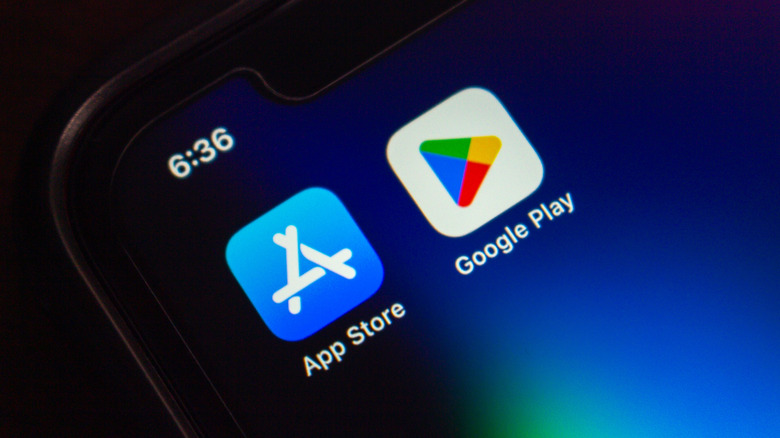App Store and Pay Store on phone screen