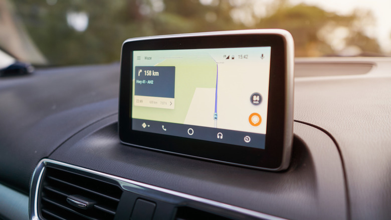 using waze on Android Auto for navigation inside a car