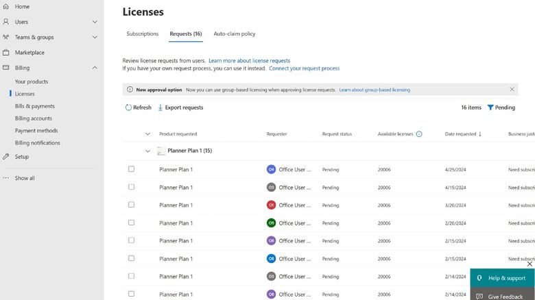 A screenshot of Windows showing a number of licenses