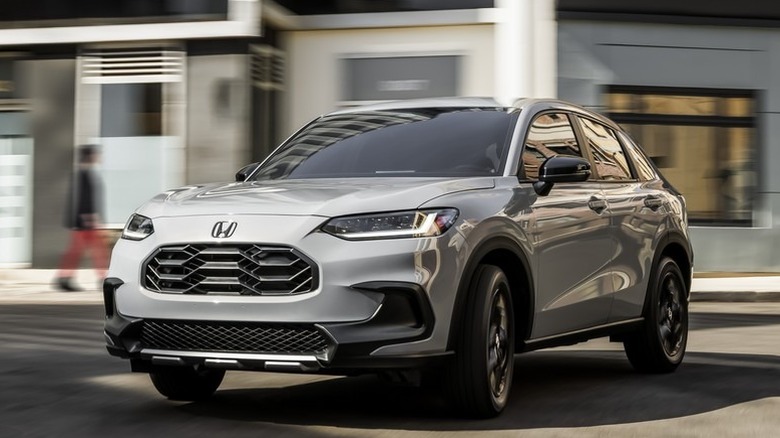 Front shot of a gray Honda HR-V