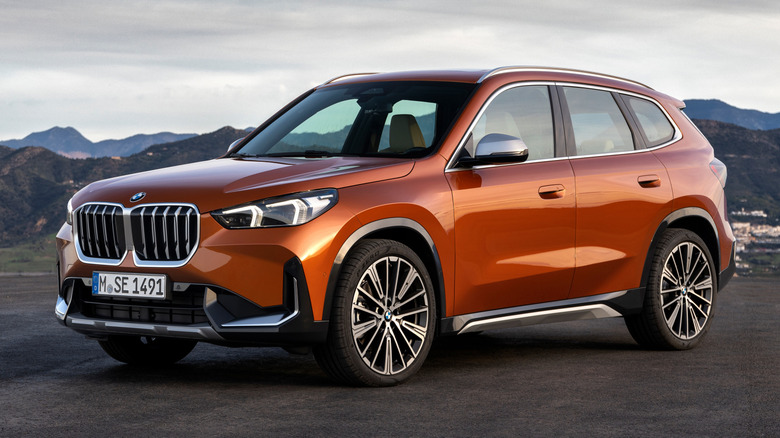 BMW X1 with mountain backdrop