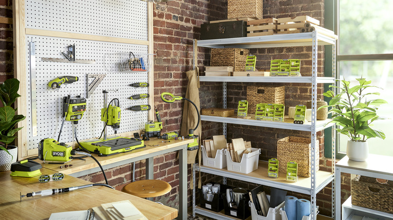 Ryobi tools in workshop