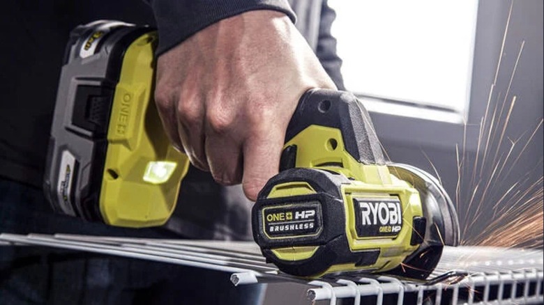 18V One+ HP Compact Cut-Off Tool in use