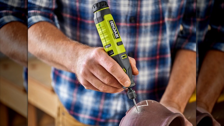 USB Lithium Rotary Tool in use