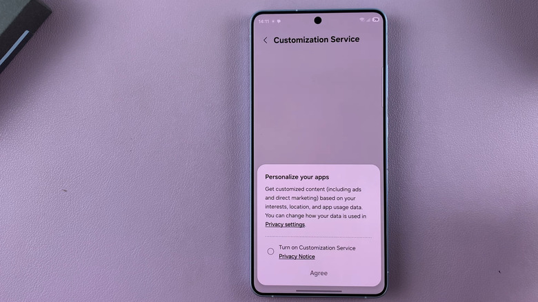 Customization service option on a Samsung Galaxy S26 Ultra
