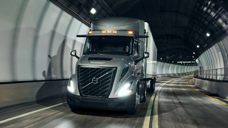 Volvo VNR in a tunnel