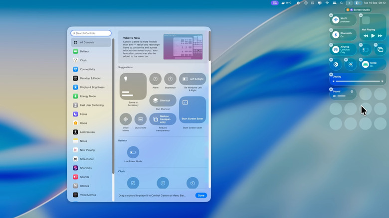 Customizing the Control Center in macOS Tahoe