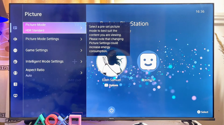 HDR Picture Mode setting for a Hisense VIDAA TV