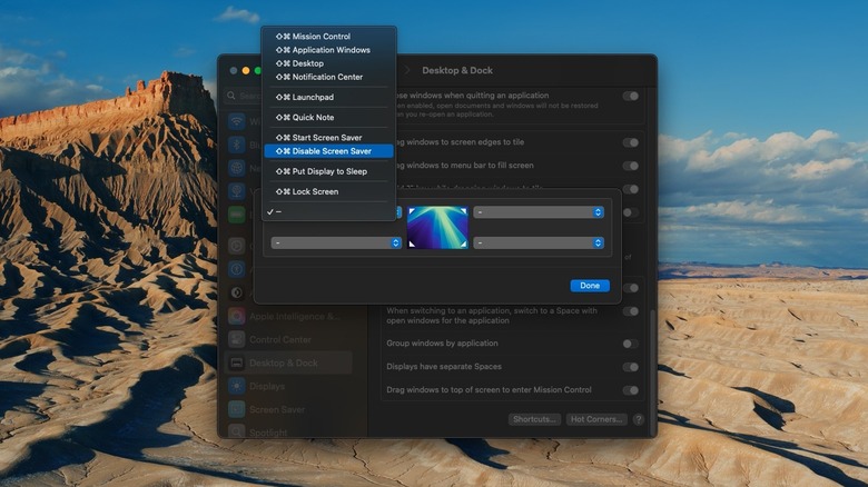 Hot Corners in Mac Settings
