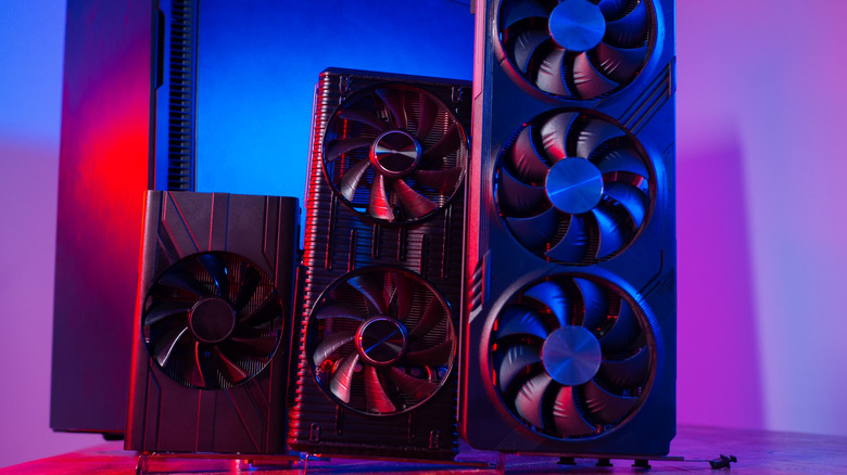 three GPU cards in differing ranges