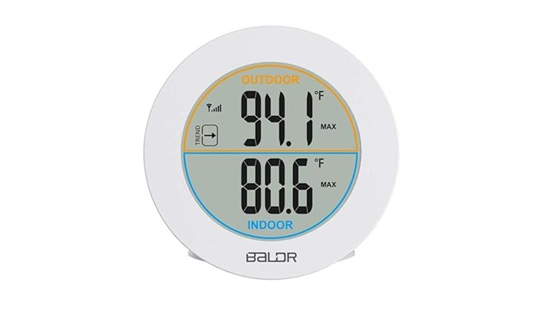 Temperature gauge with white background