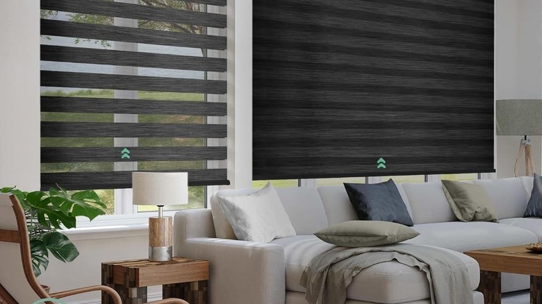 motorized curtains in living room