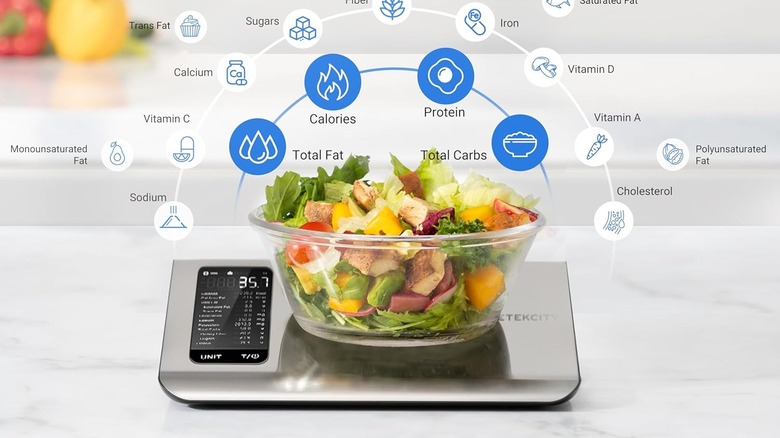 Etekcity Food Nutrition Scale with salad